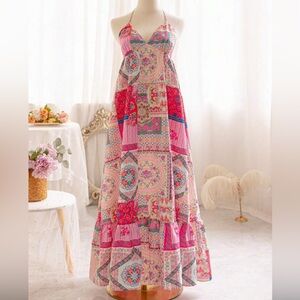 Bohemian Patchwork Maxi Dress